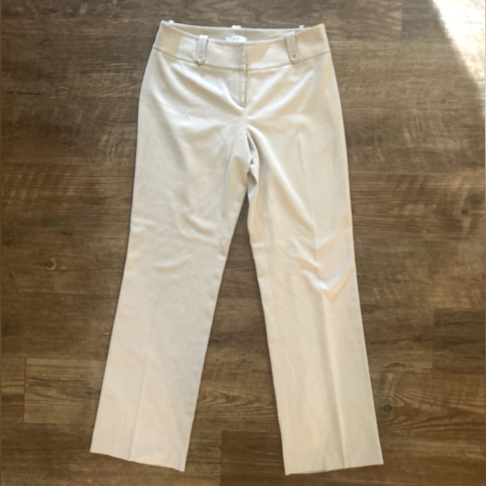 Women’s Ann Taylor LOFT khaki rayon spandex stretch dress pants size 4 wide leg - Picture 4 of 7